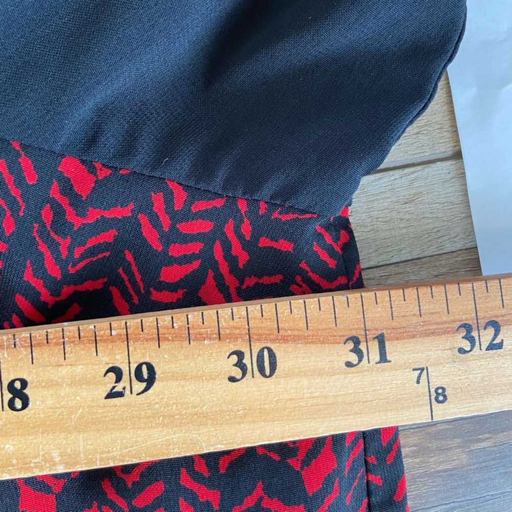 Catherines Chiffon Button Down Top Size 4x Red & … - image 4